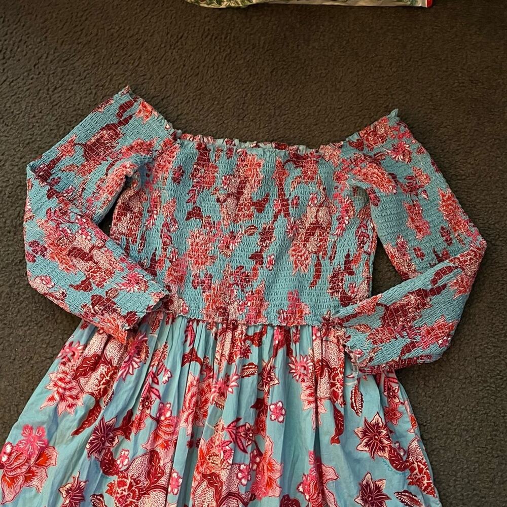 Cara Cara Skylar Floral Smocked Off The Shoulder Midi Dress - Picture 7 of 8